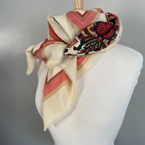 Vintage Oversized Cross Western Scarf VTG Scarf - Picture 3 of 9